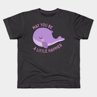 May you be a little happier BTS Tinytan plush whale Kids T-Shirt